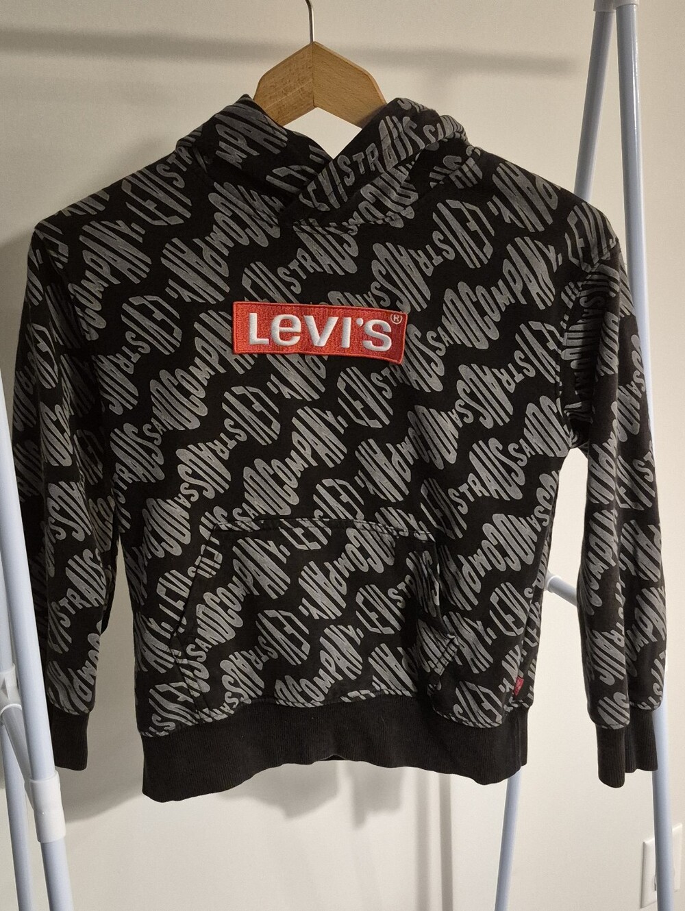 Levi's Kids Black Hoodie with Red Logo Patch